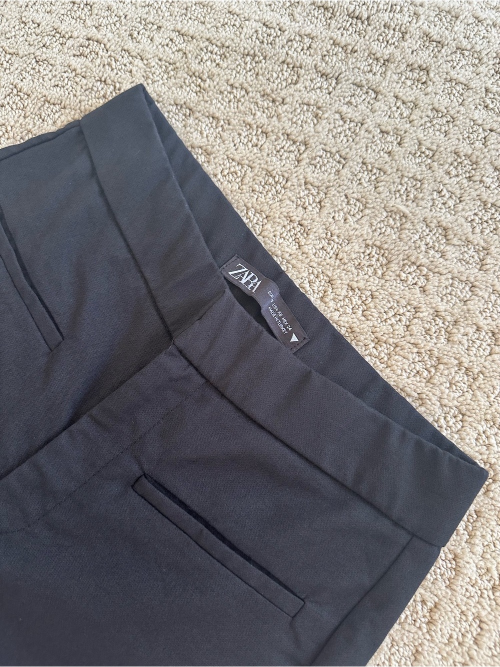 Zara Black Boot-Cut Stretch Work Pants - Picture 3 of 7